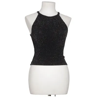 Halternecktopp (Svart, Silverfärgad)