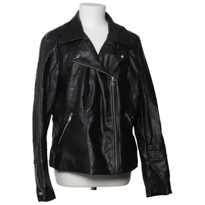 Biker jacket (Black) from ONLY Carmakoma Polyurethane, Viscose