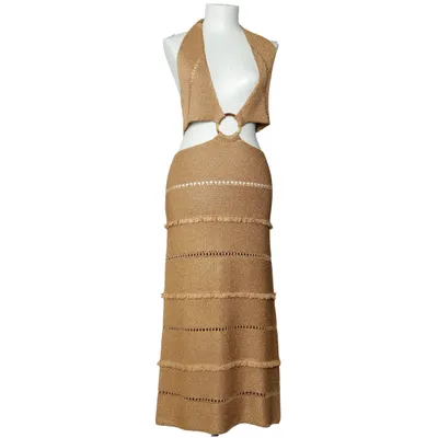 Halterneckklänning (Guldfärgad) från Zara Metallfiber, Polyester