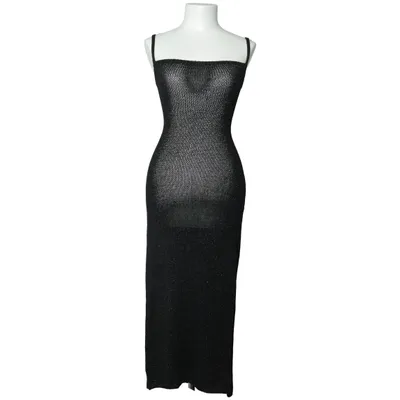Maxi dress (Black) Metallic fiber, Viscose