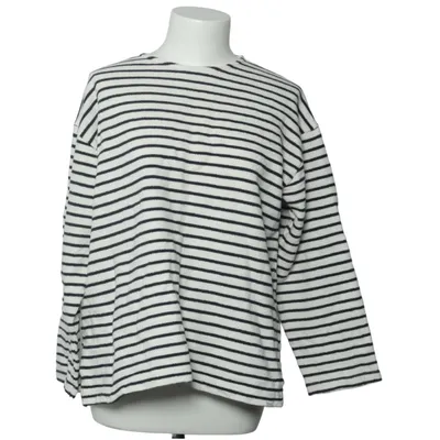 Langærmet t-shirt (Hvid, Blå) fra Basic Apparel Økologisk bomuld, Genanvendt polyester