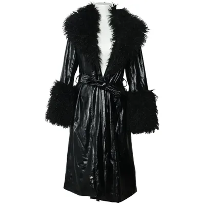 Coat (Black) from Jayley Acrylic, Elastane, Viscose