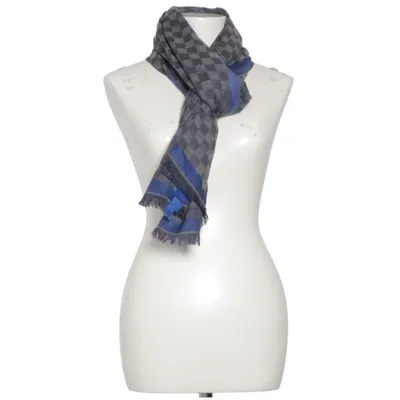 Halsduk (Grå, Blå) Silke, Ull