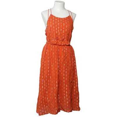 Maxi dress (Orange, Silver) from Plus Fine Cotton, Metallic fiber, Viscose