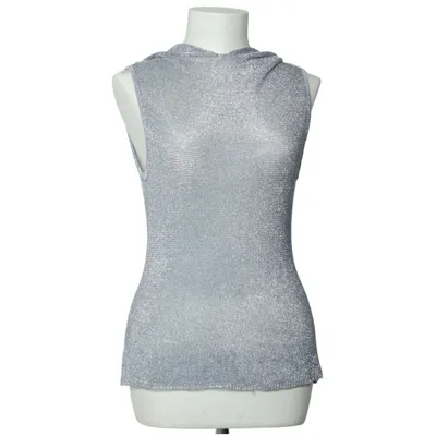 Kortærmet Hættetrøje (Sølv) fra Zara Metallfiber, Viscose