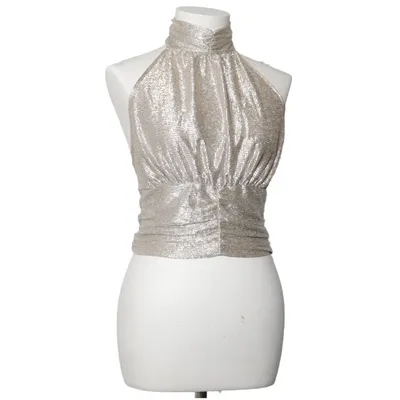 Haltertop (Zilver, Goud) van Gina Tricot Elastaan, Polyester