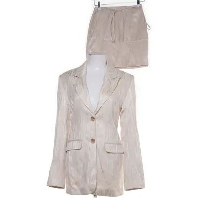 Jakkesæt med nederdel (Shiny Marked Waist Blazer, Shiny Bralette Top, Shiny Tie Detail Mini Shirt) fra NA-KD Bomuld, Polyester