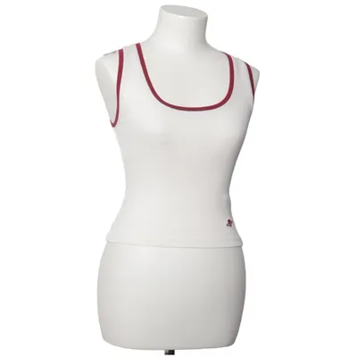 Tank Top (White, Red) from Planet NUSA Elastane, Organic cotton