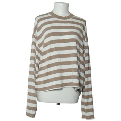Long sleeve T-shirt (Beige, White) from Hibou Elastane, Viscose