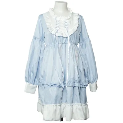 Klänning (Blå, Vit) Polyester