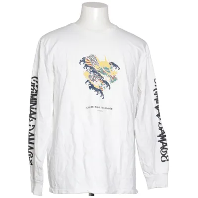 Langærmet t-shirt (Hvid, Flerfarvet) fra Criminal Damage Bomuld