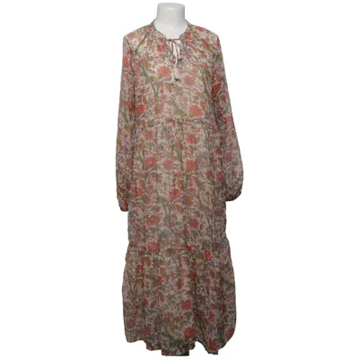Maxi dress (Beige, Multicolored) from VILA Metallic fiber, Recycled polyester