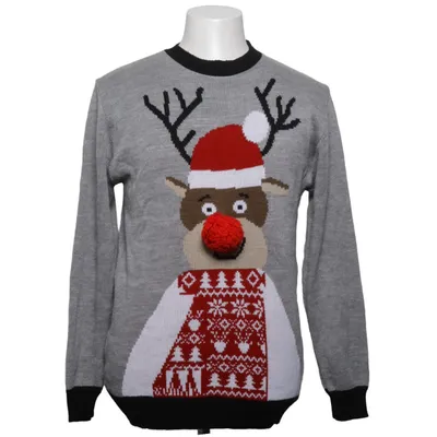 Pull de Noël (Gris, Noir, Rouge) de Man Acrylique
