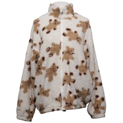 Fleecejacka (Vit, Brun) från Junkyard Återvunnen polyester