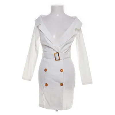 Trenchcoat (Hvid) fra PrettyLittleThing Elastan, Polyester
