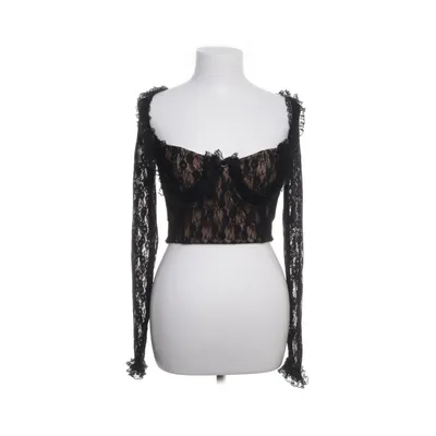 Crop top (Zwart, Beige) van Self-Portrait Katoen, Elastaan, Polyamide, Polyester