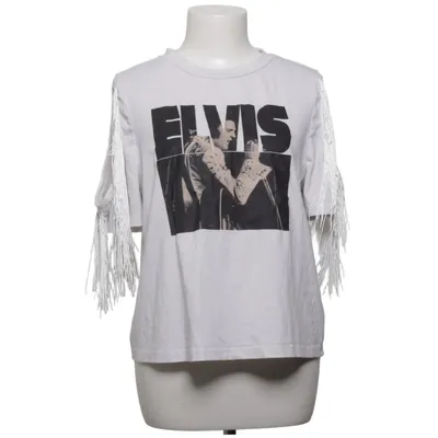 T-shirt (Wit, Zwart) van Shein Katoen, Elastaan, Polyester