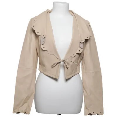 Läderjacka (Beige) från Noa Noa Skinn, Viskos
