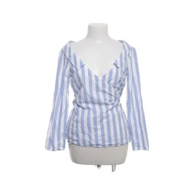 Slå-om bluse (Blå, Hvid) fra Zara Trafaluc Collection Bomuld