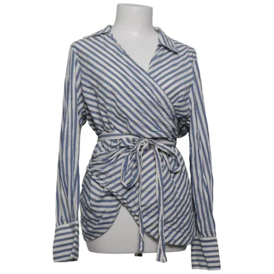 Wrap blouse (Blue, White) from H&M Modern Classic Cotton