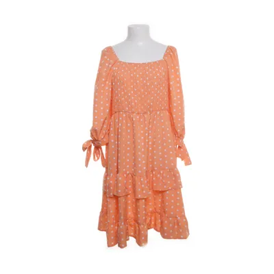 Dress (Orange, White) from Shein Curve Elastane, Polyester