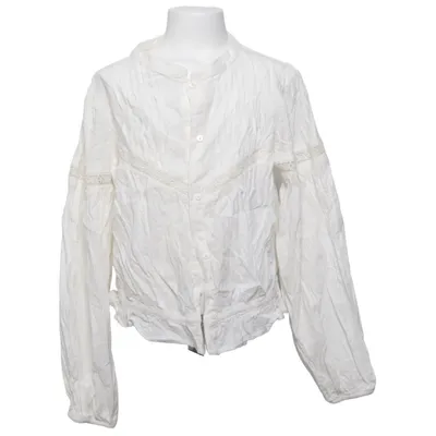 Blouse (Blanc) de Zara Coton, Élasthane, Viscose