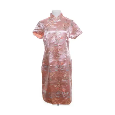 Cheongsam (Pink, Multicolored) from Deng Feng Silk, Viscose