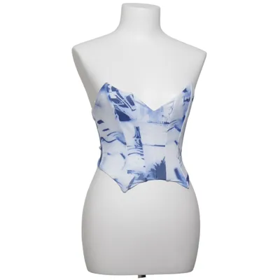 Tanktop  (Hvid, Blå) fra Bershka