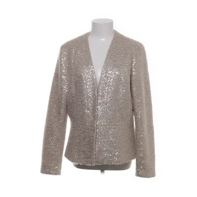 Blazer (Beige, Silver) from Your Sixth Sense Acrylic, Polyester, Wool