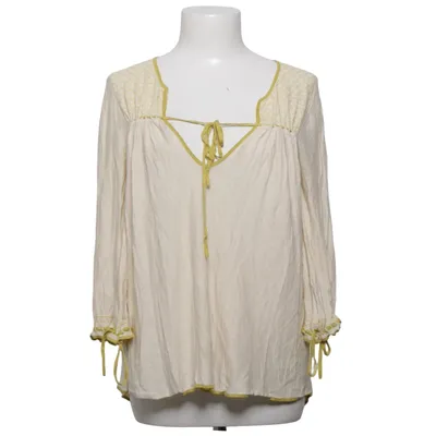 Blouse (Beige, Green) from Rützou Elastane, Linen, Silk