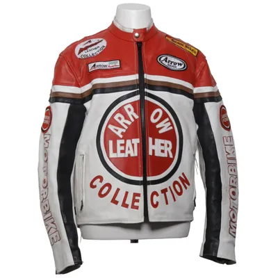 Motorcycle jacket (Red, White, Black) from Arrow Leather, Polyester
