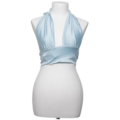 Halternecktopp (Blå) från Gina Tricot Elastan, Polyester