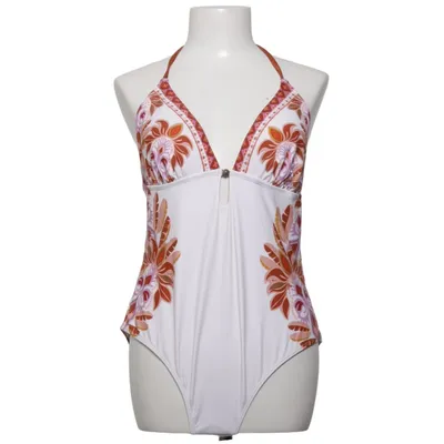 Swimsuit (White, Multicolored) from Cupshe Elastane, Polyamide, Polyester