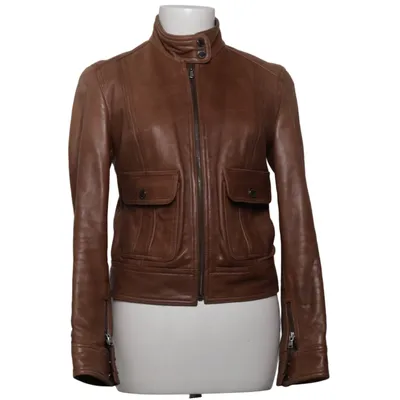 Veste en cuir (Marron) de Massimo Dutti Coton, Polyester, Cuir