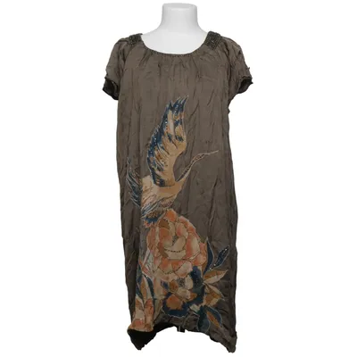 Jurk (Bruin, Meerkleurig) van Derhy Viscose, Wol