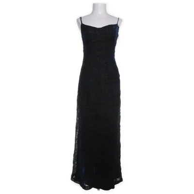 Evening gown (Blue, Black) from Corinne Cobson Acetate, Metallic fiber, Viscose