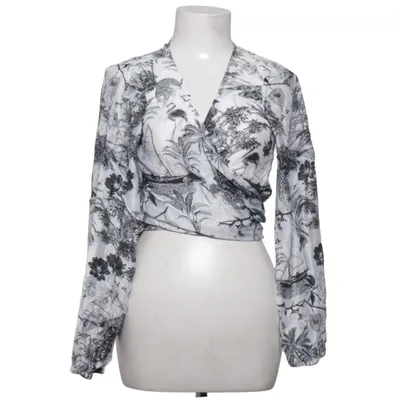 Blouse portefeuille (Blanc, Noir) de Kaanda Beach Life Viscose