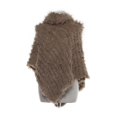 Poncho (Beige) från Oakwood Akryl, Kaninpäls, Ull