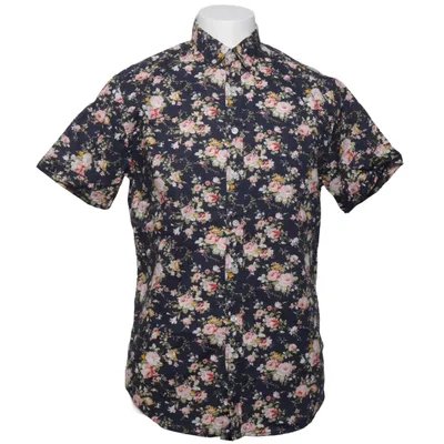 Short sleeve shirt (Blue, Multicolored) from Kronstadt Casual Cotton