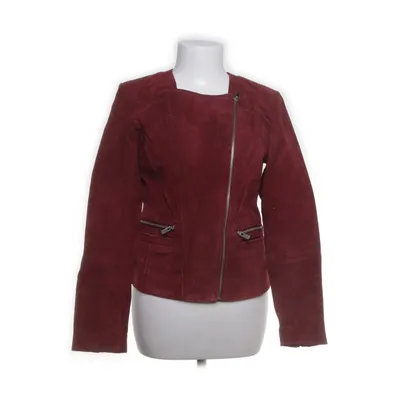 Leren jack (Rood) van Mango Leer, Polyester, Acryl