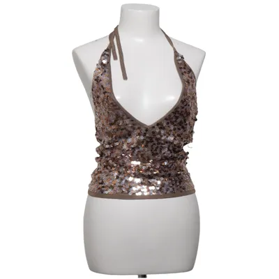 Neckholder Top (Braun, Silber) von Hallhuber Trend Viskose