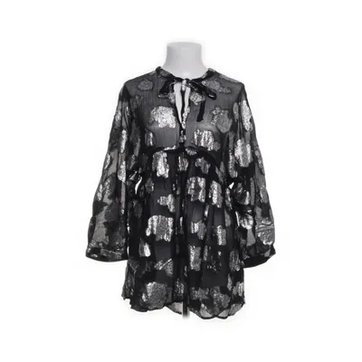 Pussy bow blouse (Black, Silver) from Zara Woman Premium Collection