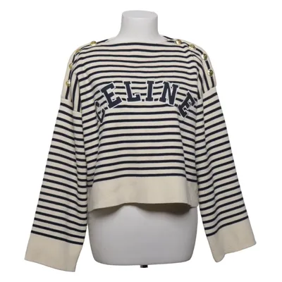 Sweater (White, Blue) from Celine Wool