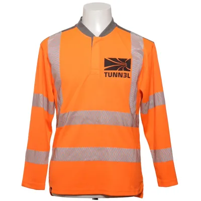 Henley shirt (Oranje, Grijs) van Workwear Polyester