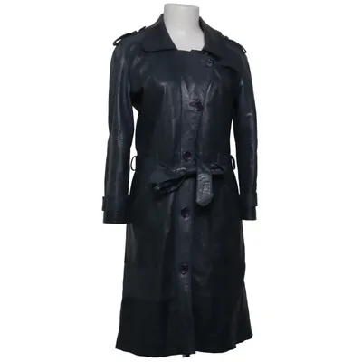 Leather coat (Gray) from Cigno Nero Leather, Polyester