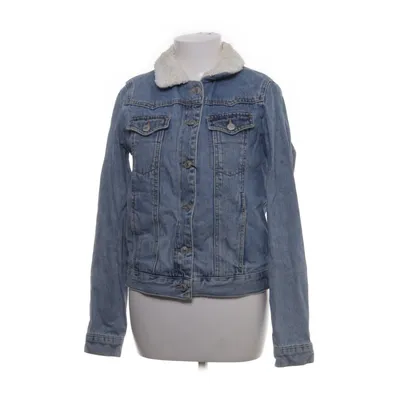 Lined denim jacket (Blue, White) from Topshop Moto