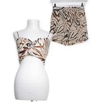 Sæt (Beige, Flerfarvet) fra Stradivarius Viscose, Linned
