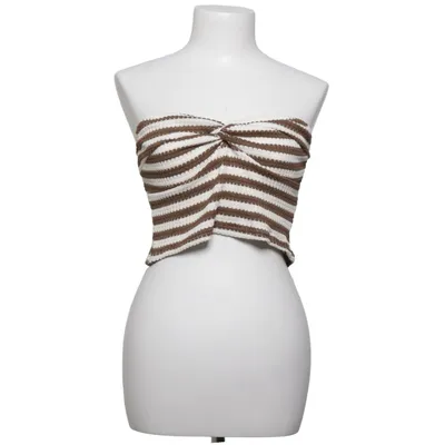 Tube Top (Braun, Weiß) Elasthan, Polyester