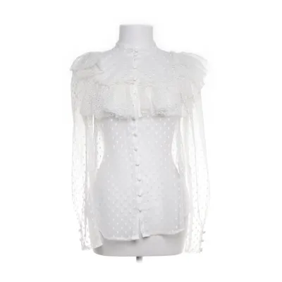 Blouse (White) from Sandra Mansour x H&M Polyester, Polyamide, Elastane