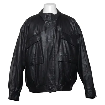 Leather jacket (Black) Leather, Polyester, Viscose